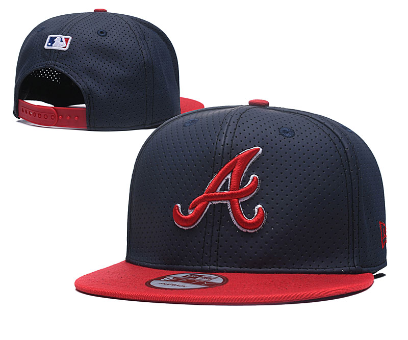 Braves Team Logo Navy Red Adjustable Hat TX