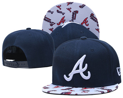 Braves Team Logo Navy White Adjustable Hat TX