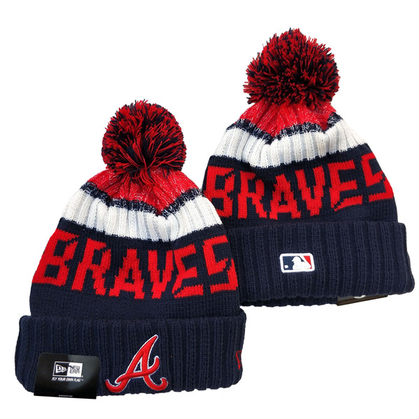 Braves Team Logo Pom Knit Hat YD Braves Team Logo Pom Knit Hat YD