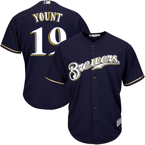 Brewers #19 Robin Yount Navy blue Cool Base Stitched Youth MLB Jersey Brewers #19 Robin Yount Navy blue Cool Base Stitched Youth MLB Jersey