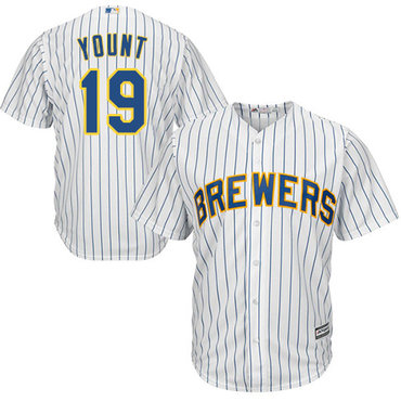 Brewers #19 Robin Yount White Strip Cool Base Stitched Youth MLB Jersey Brewers #19 Robin Yount White Strip Cool Base Stitched Youth MLB Jersey