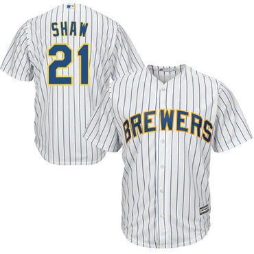 Brewers #21 Travis Shaw White Strip Cool Base Stitched Youth MLB Jersey Brewers #21 Travis Shaw White Strip Cool Base Stitched Youth MLB Jersey
