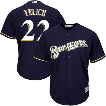 Brewers #22 Christian Yelich Navy blue Cool Base Stitched Youth MLB Jersey Brewers #22 Christian Yelich Navy blue Cool Base Stitched Youth MLB Jersey
