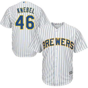 Brewers #46 Corey Knebel White Strip Cool Base Stitched Youth MLB Jersey Brewers #46 Corey Knebel White Strip Cool Base Stitched Youth MLB Jersey