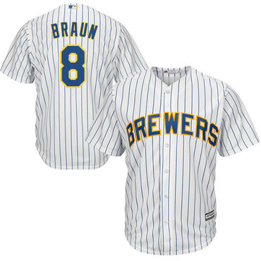 Brewers #8 Ryan Braun White(blue stripe) Cool Base Stitched Youth MLB Jersey Brewers #8 Ryan Braun White(blue stripe) Cool Base Stitched Youth MLB Jersey