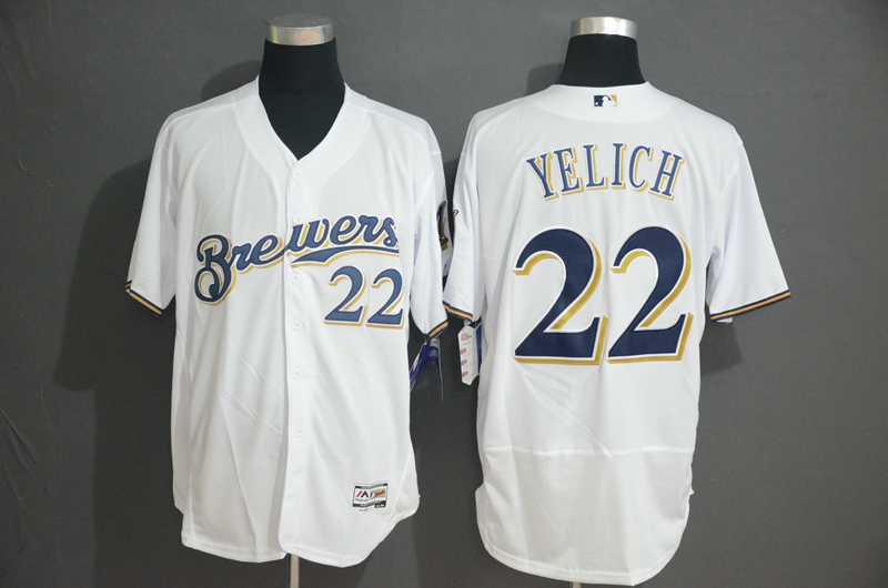 Brewers 22 Christian Yelich White Flexbase Jersey