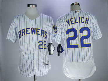 Brewers 22 Christian Yelich White Flexbase Jersey