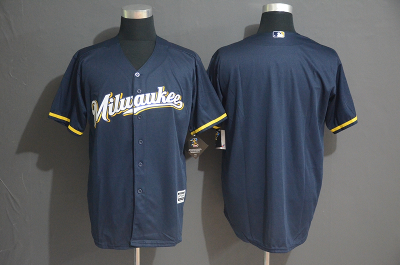 Brewers Blank Navy Cool Base Jersey