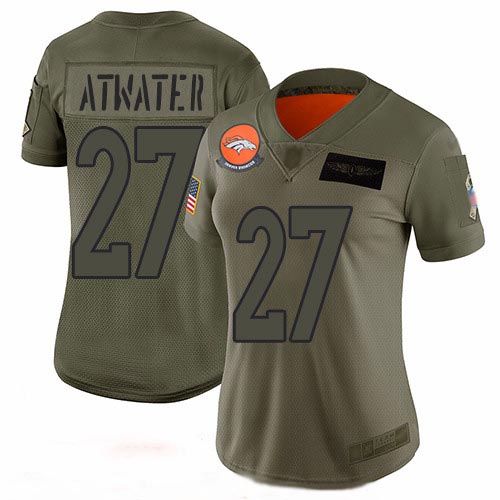 Broncos #27 Steve Atwater Camo Women's Stitched Football Limited 2019 Salute to Service Jersey Broncos #27 Steve Atwater Camo Women's Stitched Football Limited 2019 Salute to Service Jersey