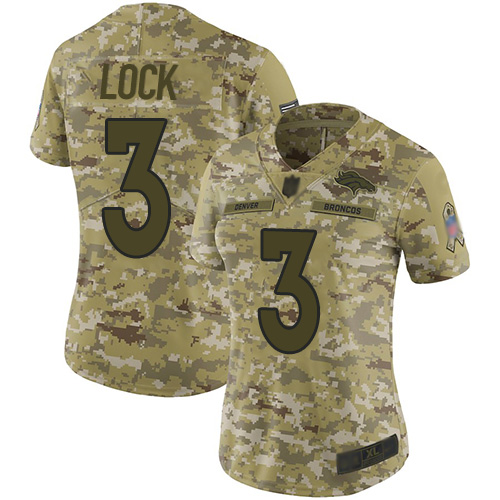 Broncos #3 Drew Lock Camo Women's Stitched Football Limited 2018 Salute to Service Jersey Broncos #3 Drew Lock Camo Women's Stitched Football Limited 2018 Salute to Service Jersey