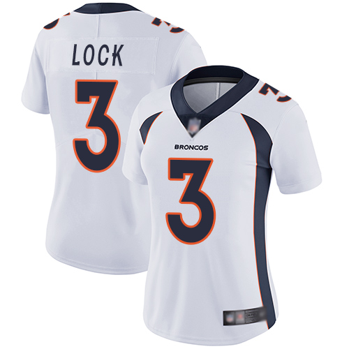 Broncos #3 Drew Lock White Women's Stitched Football Vapor Untouchable Limited Jersey Broncos #3 Drew Lock White Women's Stitched Football Vapor Untouchable Limited Jersey