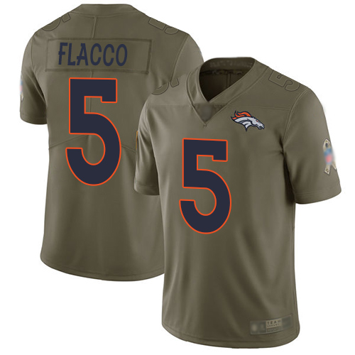 Broncos #5 Joe Flacco Olive Men's Stitched Football Limited 2017 Salute To Service Jersey Broncos #5 Joe Flacco Olive Men's Stitched Football Limited 2017 Salute To Service Jersey