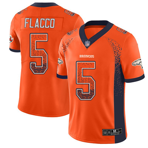 Broncos #5 Joe Flacco Orange Team Color Men's Stitched Football Limited Rush Drift Fashion Jersey Broncos #5 Joe Flacco Orange Team Color Men's Stitched Football Limited Rush Drift Fashion Jersey