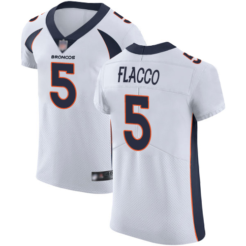 Broncos #5 Joe Flacco White Men's Stitched Football Vapor Untouchable Elite Jersey Broncos #5 Joe Flacco White Men's Stitched Football Vapor Untouchable Elite Jersey