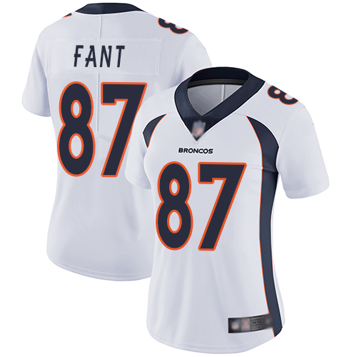 Broncos #87 Noah Fant White Women's Stitched Football Vapor Untouchable Limited Jersey Broncos #87 Noah Fant White Women's Stitched Football Vapor Untouchable Limited Jersey