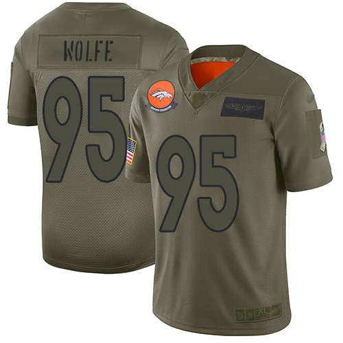 Broncos #95 Derek Wolfe Camo Men's Stitched Football Limited 2019 Salute To Service Jersey Broncos #95 Derek Wolfe Camo Men's Stitched Football Limited 2019 Salute To Service Jersey