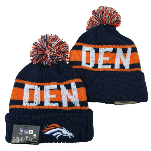 Broncos Team Logo Navy White Cuffed Knit Hat YD