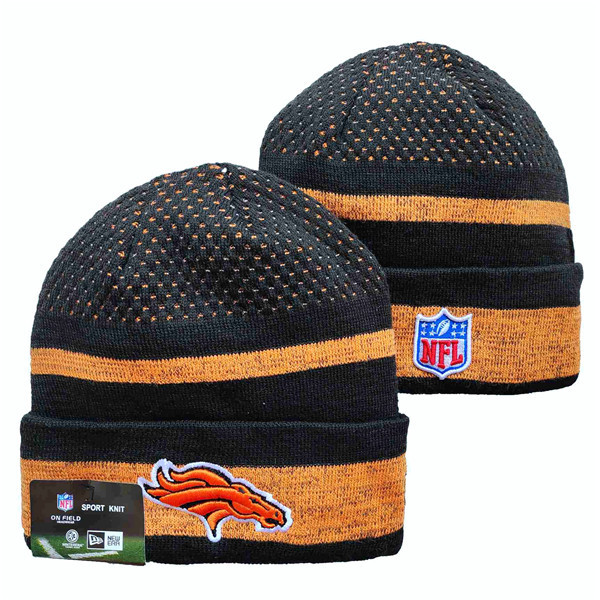 Broncos Team Logo Orange And Black Knit Hat YD