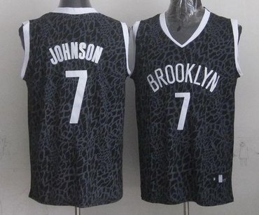 Brooklyn Nets #7 Joe Johnson Black Crazy Light NBA Jersey