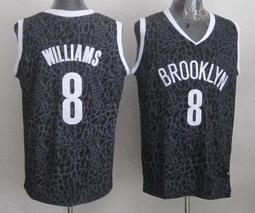 Brooklyn Nets #8 Deron Williams Black Crazy Light NBA Jersey
