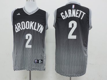 Brooklyn Nets 2 Kevin Garnett Black NBA Drift Fashion Jerseys