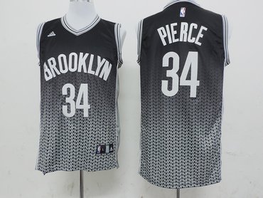 Brooklyn Nets 34 Paul Pierce Black NBA Drift Fashion Jerseys