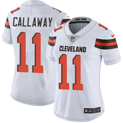 Browns #11 Antonio Callaway White Women's Stitched Football Vapor Untouchable Limited Jersey