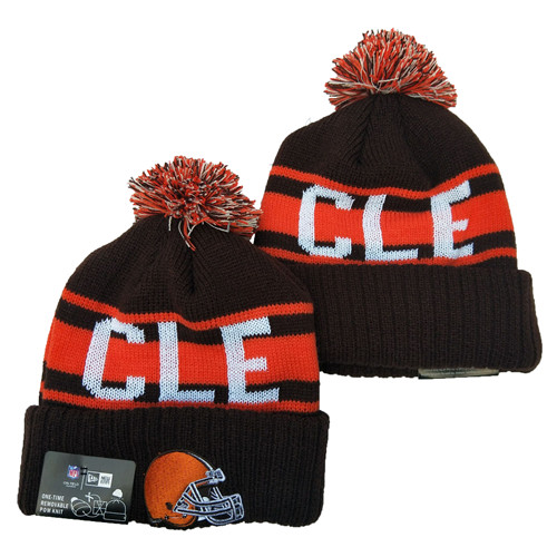 Browns Team Logo Brown Cuffed Knit Hat YD