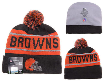 Browns Team Logo Orange & Brown Knit Hat YD