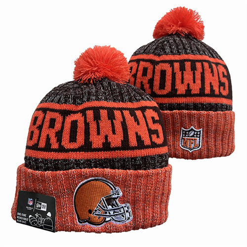 Browns Team Logo Pom Knit Hat YD-1