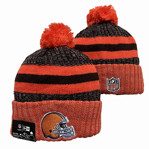 Browns Team Logo Pom Knit Hat YD-2