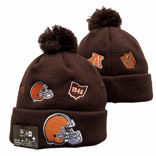 Browns Team Logo Pom Knit Hat YD