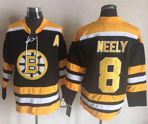 Bruins #8 Cam Neely Black Yellow CCM Throwback New Stitched NHL Jersey