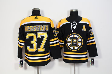 Bruins 37 Patrice Bergeron Black Adidas Jersey