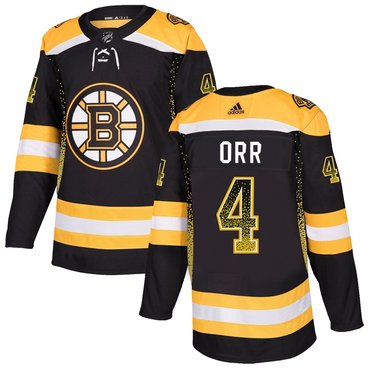 Bruins 4 Bobby Orr Black Drift Fashion Adidas Jersey