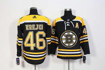 Bruins 46 David Kerjci Black Adidas Jersey