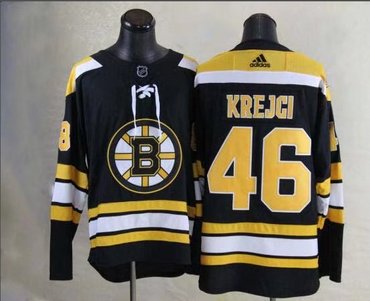 Bruins 46 David Kerjci Black Adidas Jersey