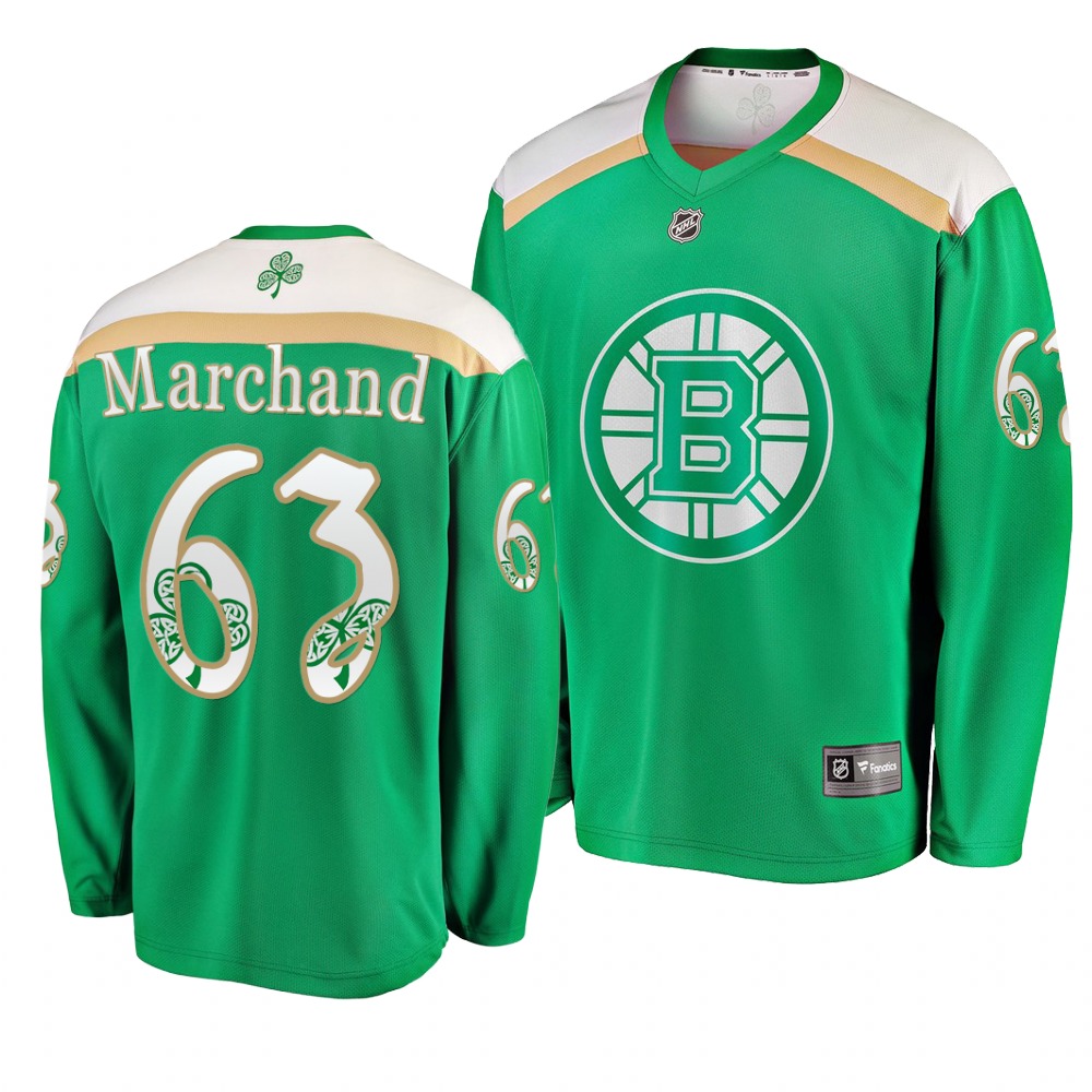 Bruins 63 Brad Marchand Green 2019 St. Patrick's Day Adidas Jersey Bruins 63 Brad Marchand Green 2019 St. Patrick's Day Adidas Jersey
