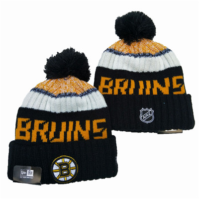 Bruins Team Logo Black Pom Knit Hat YD