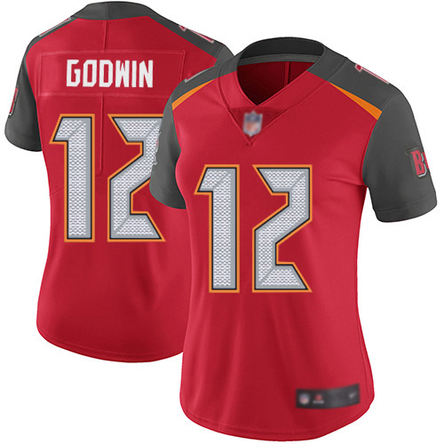 Buccaneers #12 Chris Godwin Red Team Color Women's Stitched Football Vapor Untouchable Limited Jersey Buccaneers #12 Chris Godwin Red Team Color Women's Stitched Football Vapor Untouchable Limited Jersey