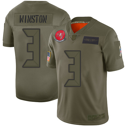 Buccaneers #3 Jameis Winston Camo Men's Stitched Football Limited 2019 Salute To Service Jersey Buccaneers #3 Jameis Winston Camo Men's Stitched Football Limited 2019 Salute To Service Jersey