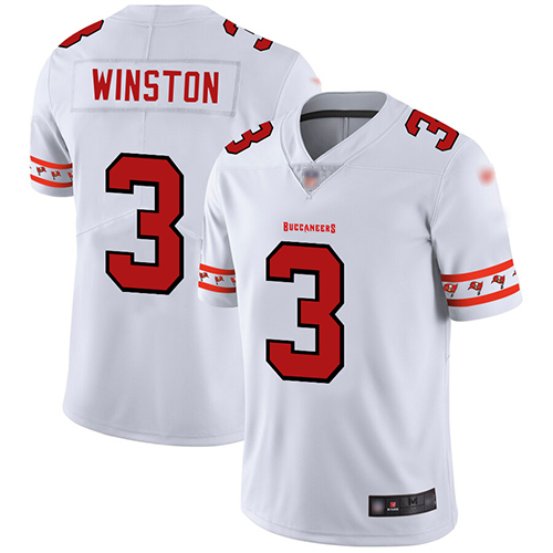 Buccaneers #3 Jameis Winston White Men's Stitched Football Limited Team Logo Fashion Jersey Buccaneers #3 Jameis Winston White Men's Stitched Football Limited Team Logo Fashion Jersey