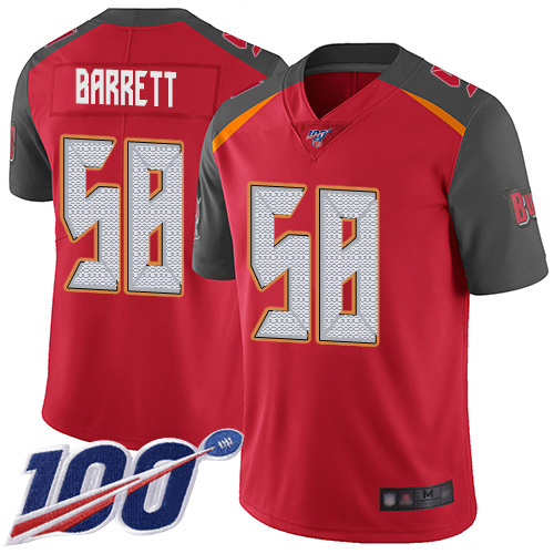 Buccaneers #58 Shaquil Barrett Red Team Color Youth Stitched Football 100th Season Vapor Limited Jersey Buccaneers #58 Shaquil Barrett Red Team Color Youth Stitched Football 100th Season Vapor Limited Jersey