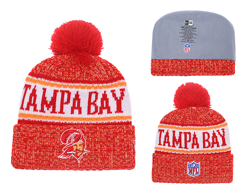 Buccaneers Orange 2018 NFL Sideline Pom Knit Hat YD