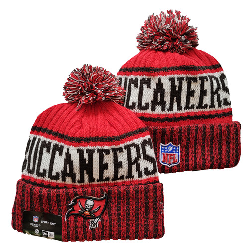 Buccaneers Team Logo Red Pom Cuffed Knit Hat YD