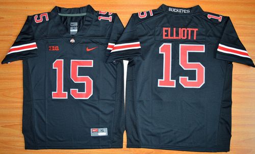Buckeyes #15 Ezekiel Elliott Black(Red No.) Limited Stitched Youth NCAA Jersey Buckeyes #15 Ezekiel Elliott Black(Red No.) Limited Stitched Youth NCAA Jersey