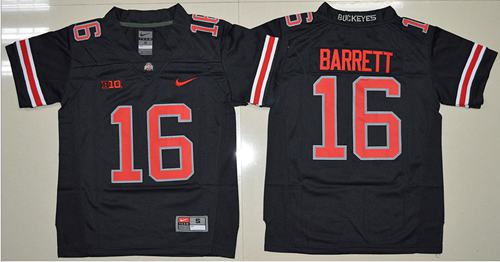 Buckeyes #16 J. T. Barrett Black(Red No.) Limited Stitched Youth NCAA Jersey Buckeyes #16 J. T. Barrett Black(Red No.) Limited Stitched Youth NCAA Jersey
