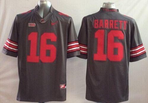 Buckeyes #16 J. T. Barrett Grey Stitched Youth NCAA Jersey Buckeyes #16 J. T. Barrett Grey Stitched Youth NCAA Jersey