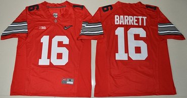 Buckeyes #16 J. T. Barrett Red Diamond Quest Stitched NCAA Jersey