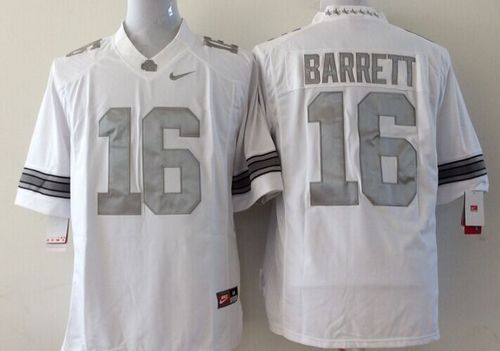 Buckeyes #16 J. T. Barrett White Limited Platinum Stitched Youth NCAA Jersey Buckeyes #16 J. T. Barrett White Limited Platinum Stitched Youth NCAA Jersey